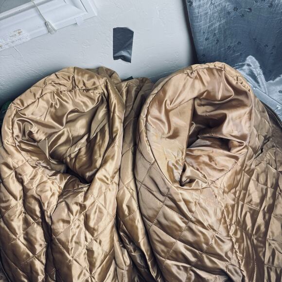 VTG Norm Thompson XXL 2X Tan Brown Suede Leather Quilt Lined Jacket Bomber Zip - Picture 7 of 10